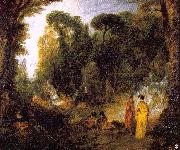 WATTEAU, Antoine Gathering by the Fountain of Neptune china oil painting reproduction